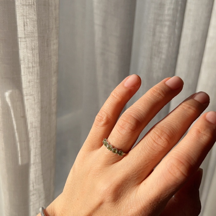 925 ayar gümüş peridot(zebercet)yüzük