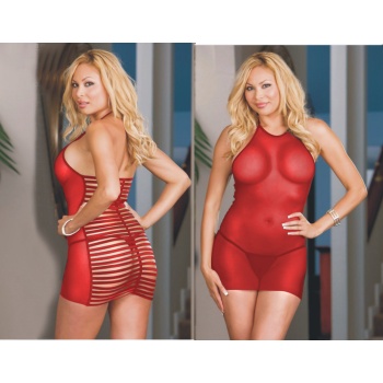 Bacio Büyük Beden Kırmızı Fantazi Seksi Tül Babydoll  BC3223