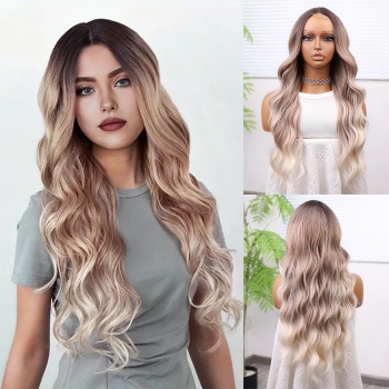 Rus Kumralı Beyaz Platin Işıltılı ve Ombreli Tül Peruk