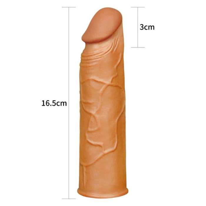 Censan Add 1&quot; Pleasure X Tender Penis Sleeve Brown