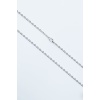 Minimalist Kalp Düz Ezme Zincir Kolye - Antik Gümüş Kaplama - Kadın Erkek - 60 cm