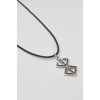 Berserk Manga Marka İşareti Kolye - PU Deri İp Zincirli Unisex Gümüş Kaplama Anime Takı - 60 cm