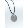Roma Parası Sikke Gümüş Kaplama Deri İp Kolye