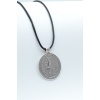Roma Parası Sikke Gümüş Kaplama Deri İp Kolye