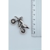 2li Cross Motor - Motorsiklet - Kulaklık Gümüş Kaplama Kolye Seti
