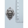 3lü Pentagram Kuru Kafa Gitar Diablo Kalkan Gümüş Kaplama Kolye Seti