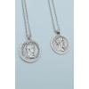 2’li Antik Roma Sikkesi Madalyon Gümüş Kaplama Kolye Seti