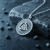 Mitolojik Viking Run Büyülü Sembol Gümüş Kaplama Düz Zincir Kolye