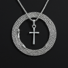 Mini Haç Gümüş Kaplama Örme Zincir Kolye