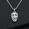 Direniş V For Vendetta Gümüş Kaplama Örme Zincir Kolye