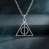 Harry Potter Ölüm Yadigarları Üçgen Gümüş Kaplama Düz Zincir Kolye