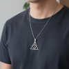 Harry Potter Ölüm Yadigarları Üçgen Gümüş Kaplama Düz Zincir Kolye
