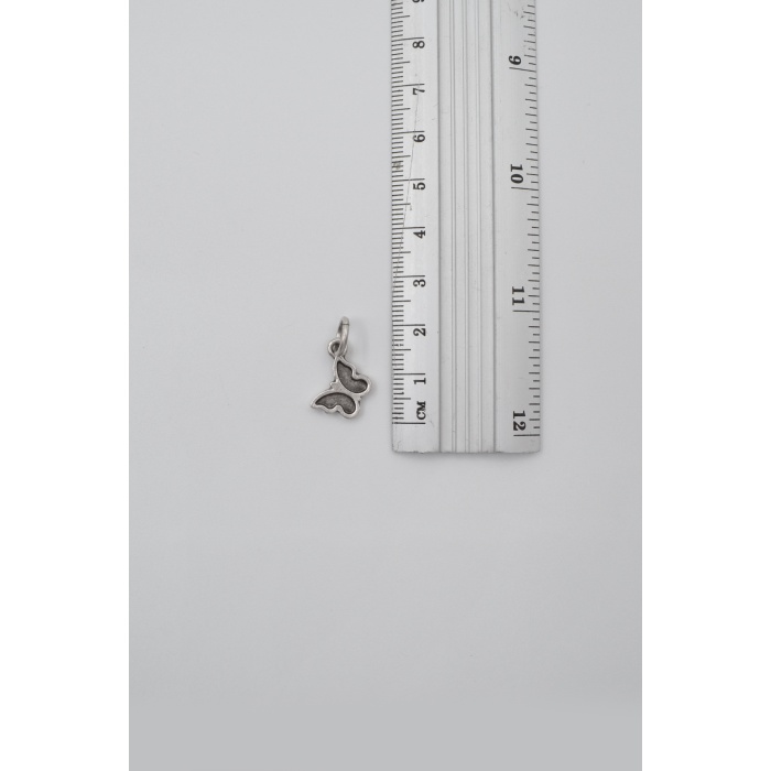 Minimalist Kelebek Düz Ezme Zincir Kolye - Antik Gümüş Kaplama - Kadın Erkek - 60 cm