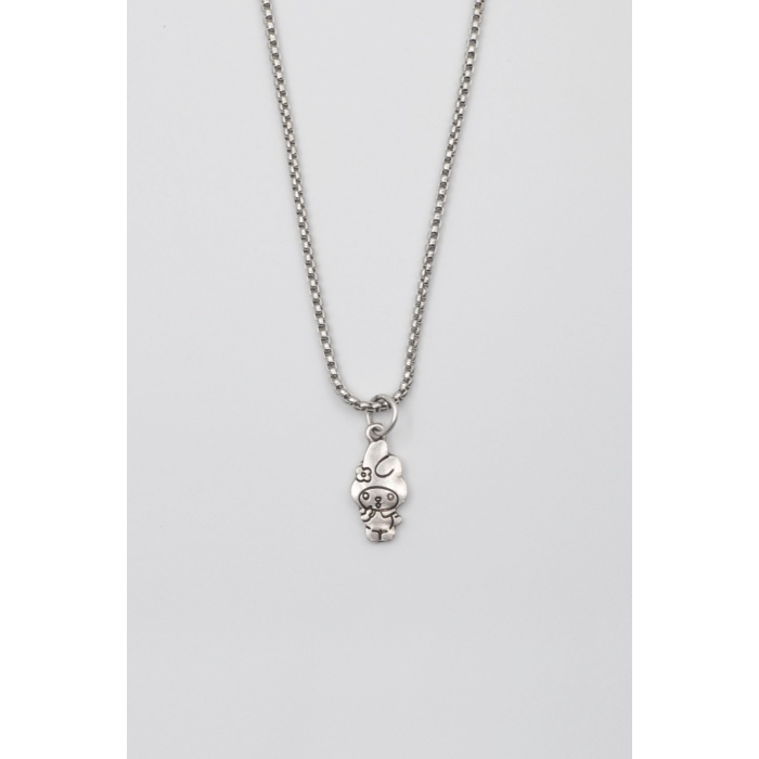 Sanrio My Melody Kolye - Örme İthal Zincirli Unisex Gümüş Kaplama - 60 cm