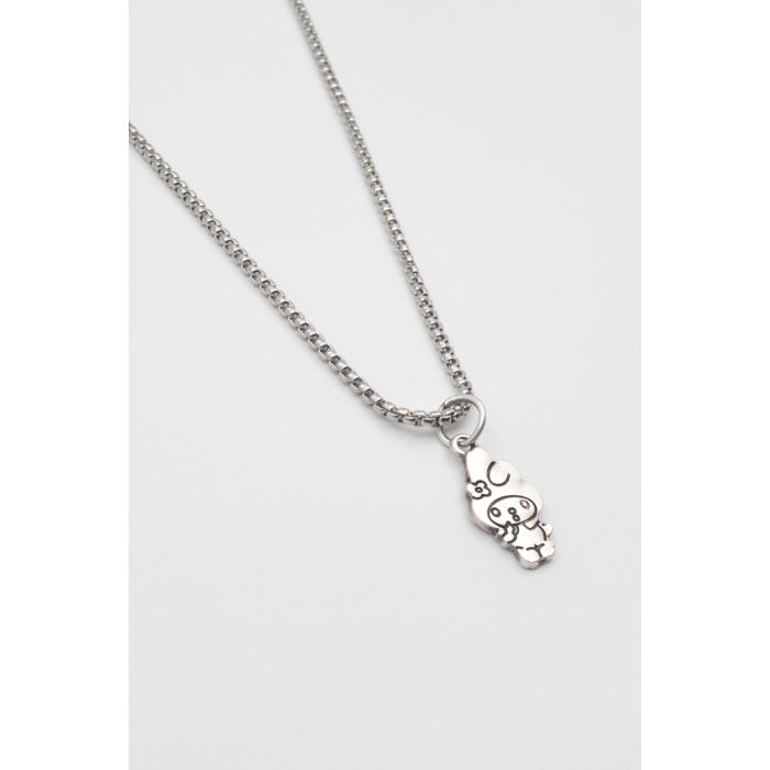 Sanrio My Melody Kolye - Örme İthal Zincirli Unisex Gümüş Kaplama - 60 cm