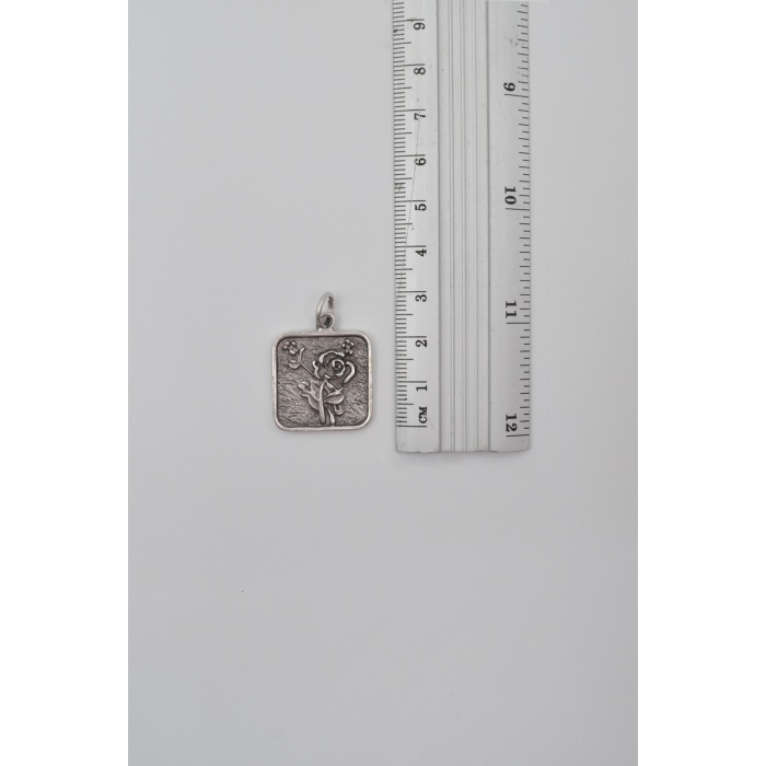 Otantik Gül Örme Zincir Kolye - Antik Gümüş Kaplama - Kadın Erkek - 60 cm