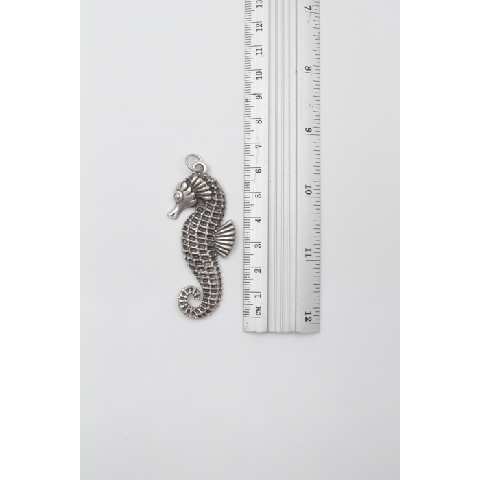 Denizatı Örme Zincir Kolye - Antik Gümüş Kaplama - Kadın Erkek - 60 cm