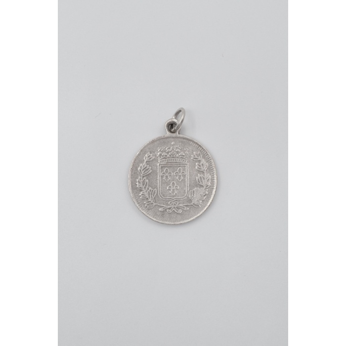 Francesca - Zambak Çiçeği Madalyon Örme Zincir Kolye - Antik Gümüş Kaplama - Kadın Erkek - 60 cm