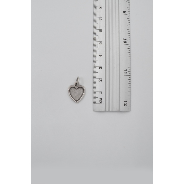 Minimalist Kalp Örme Zincir Kolye - Antik Gümüş Kaplama - Kadın Erkek - 60 cm
