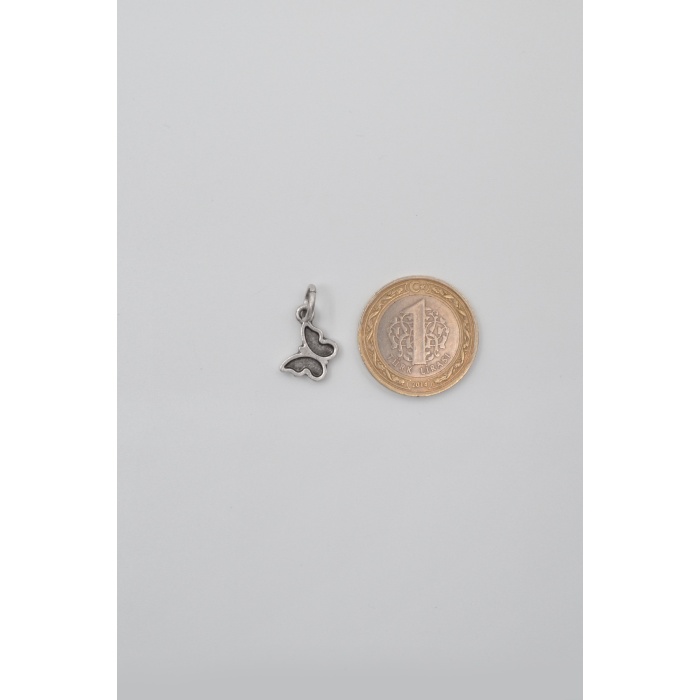 Minimalist Kelebek Örme Zincir Kolye - Antik Gümüş Kaplama - Kadın Erkek - 60 cm