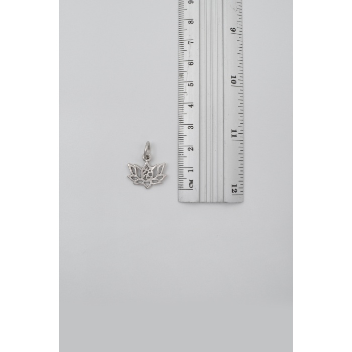 Minimal Om Sembollü Lotus Çiçeği Örme Zincir Kolye - Antik Gümüş Kaplama - Kadın Erkek - 60 cm