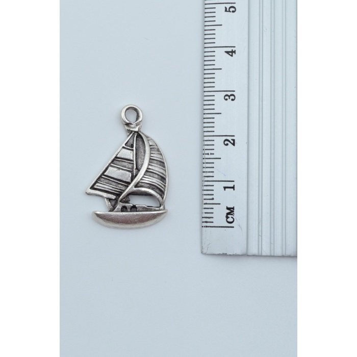 3lü Gemici Dümen Çapa Yelkenli Gümüş Kaplama Kolye Seti