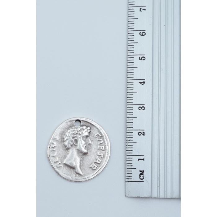 2’li Antik Roma Sikkesi Madalyon Ve Sezar Sikke Gümüş Kaplama Kolye Seti