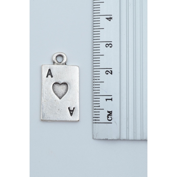 2li Maça As İskambil - Poker Gümüş Kaplama Kolye Seti