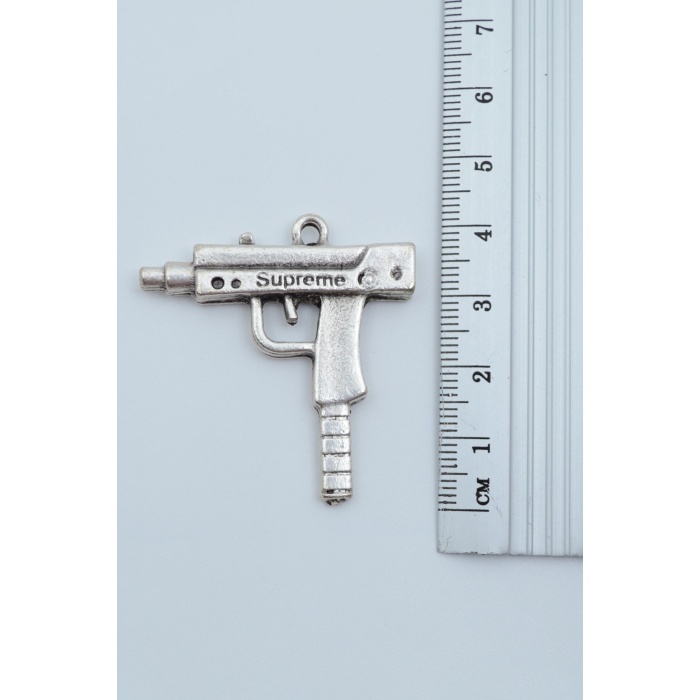 2li Uzi - M4  Gümüş Kaplama Kolye Seti