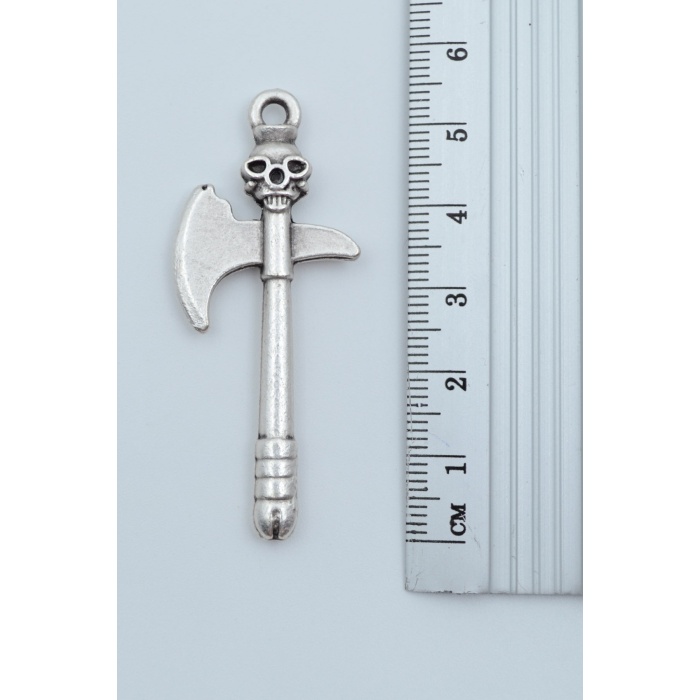 3lü Boks Eldiven Künye Kuru Kafa Balta Gümüş Kaplama Kolye Seti