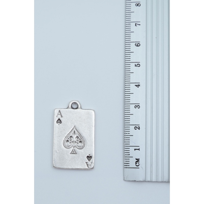 3lü Maça As Poker İskambil Gümüş Kaplama Kolye Seti