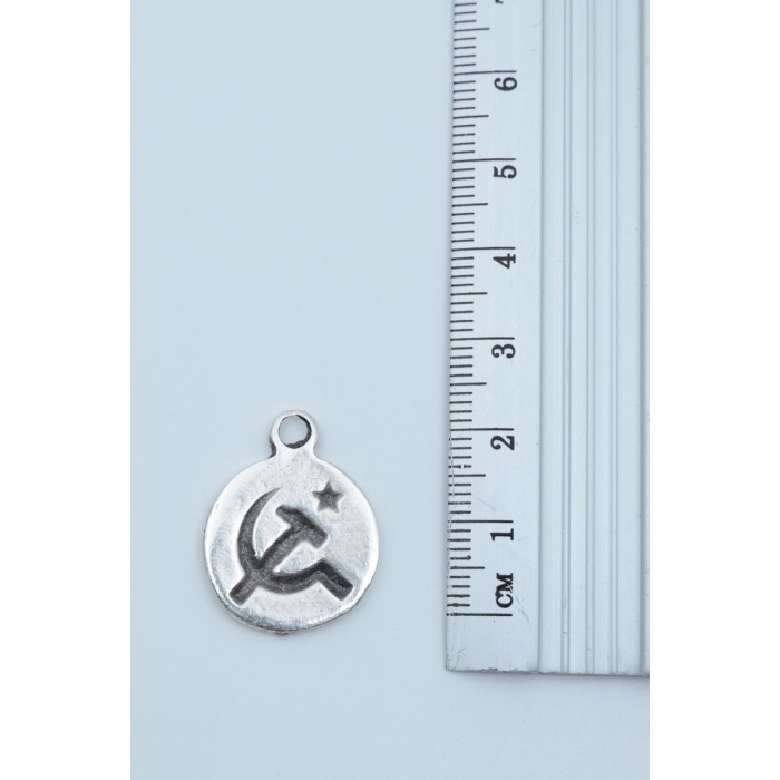 2li Che Guevare - Orak Çekiç Gümüş Kaplama Kolye Seti