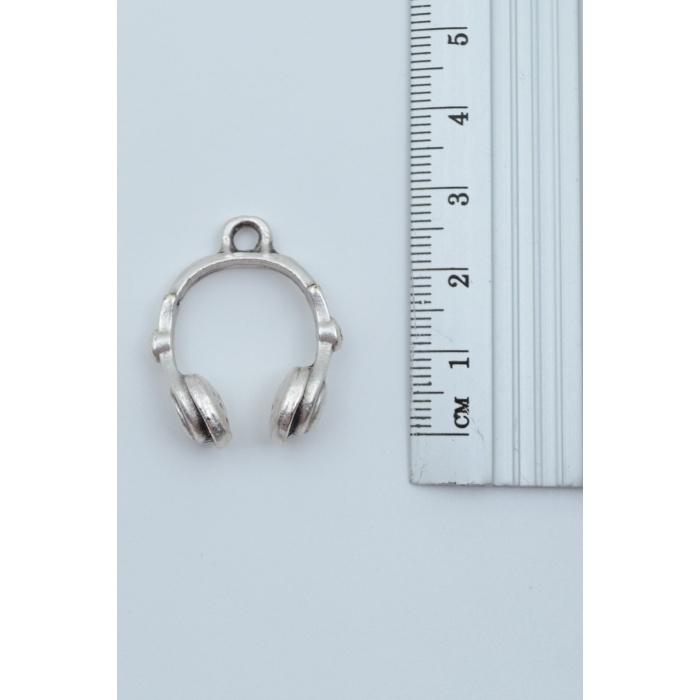 2li Klasik Akustik Gitar Kulaklık Gümüş Kaplama Kolye Seti