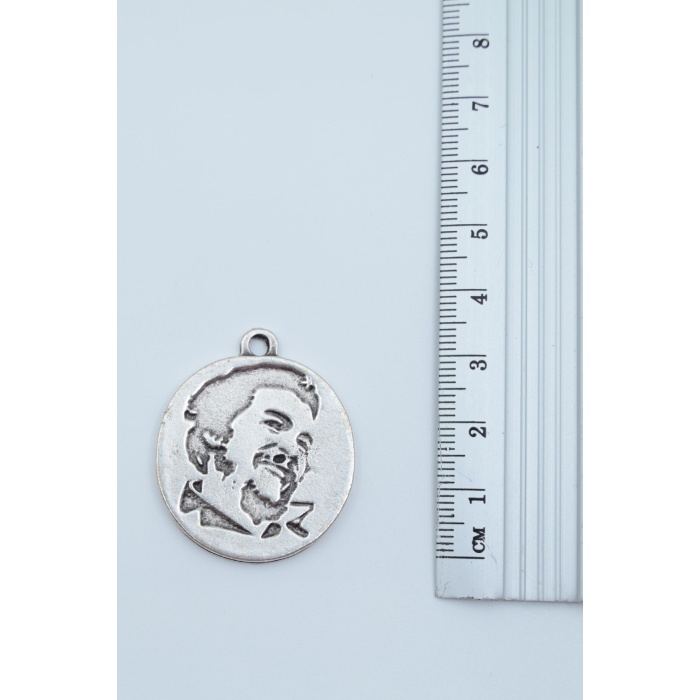 2li Che Guevare Madalyon - Orak Çekiç Gümüş Kaplama Kolye Seti