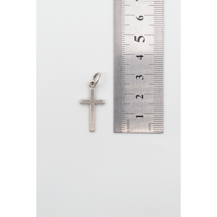 Minimalist Haç Kolye Ucu - Antik Gümüş Kaplama