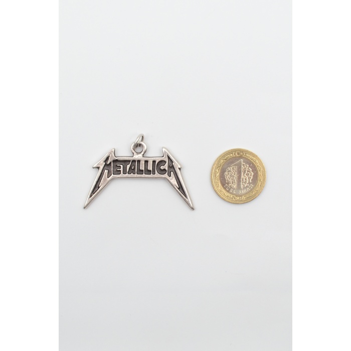 Metallica Logo Kolye Ucu - Antik Gümüş Kaplama