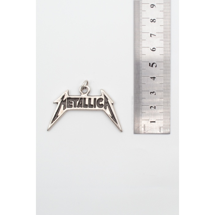 Metallica Logo Kolye Ucu - Antik Gümüş Kaplama