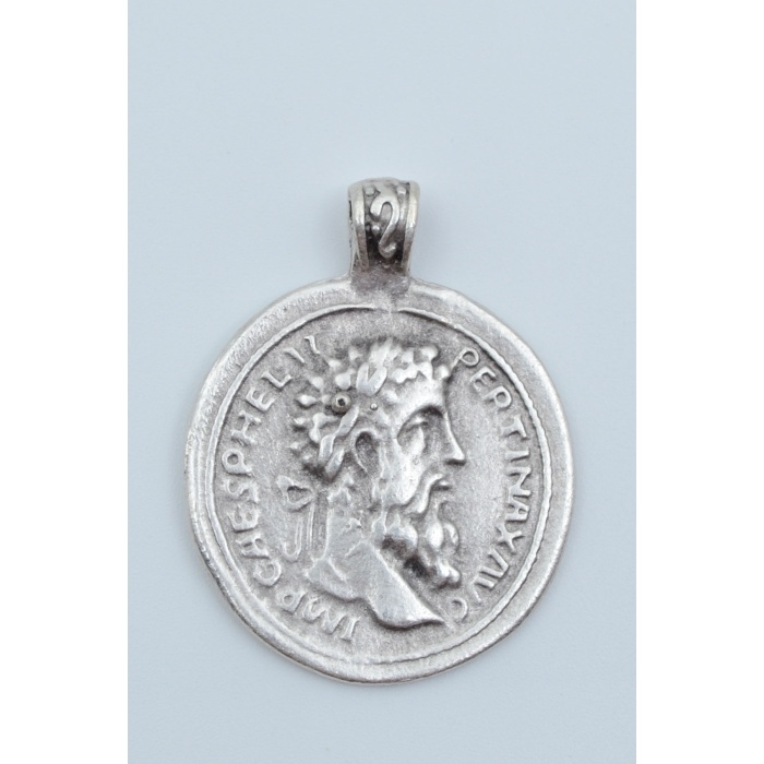 Roma Parası Sikke Gümüş Kaplama Kolye Ucu