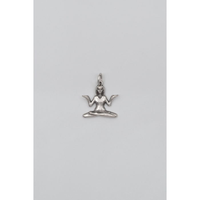 Meditasyon - Yoga - Ruhani - Kolye Ucu - Antik Gümüş Kaplama - Kadın Erkek