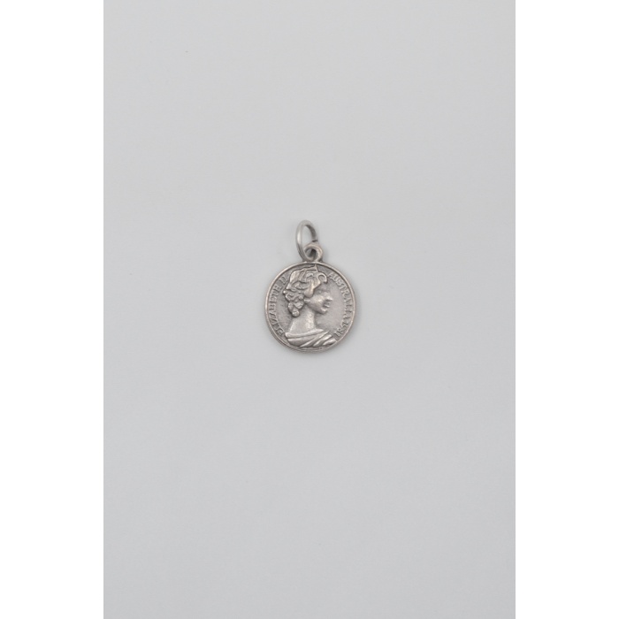 İngiliz Kraliçe II. Elizabeth Kolye Ucu - Antik Gümüş Kaplama - Kadın Erkek