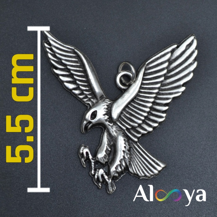 Görkemli Kartal Gümüş Kaplama Düz Zincir Kolye