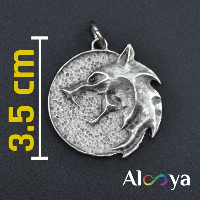 Witcher 3 Madalyon Gümüş Kaplama Deri İp Kolye