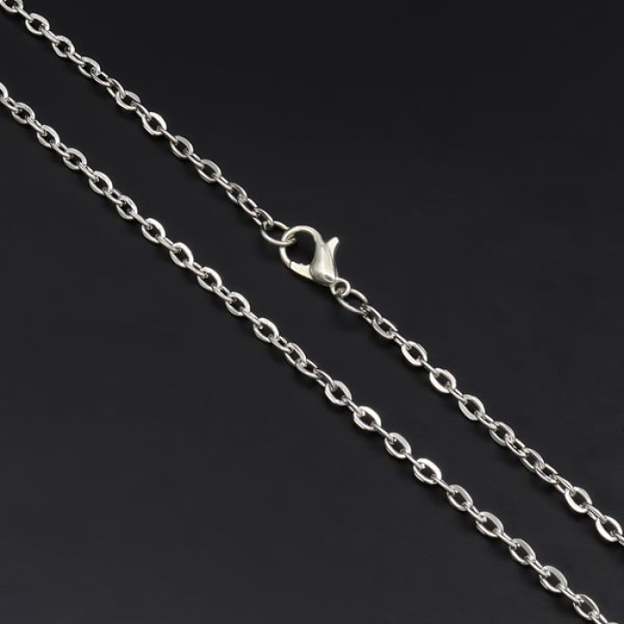 Türk Kam - Şaman Davulu Gümüş Kaplama Düz Zincir Kolye