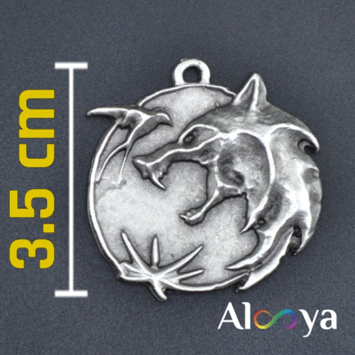 Büyülü Witcher 3 Madalyon Gümüş Kaplama Düz Zincir Kolye