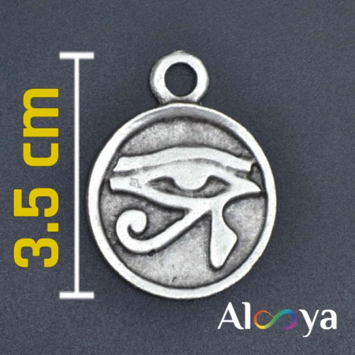 Güneş Tanrısı Ranın Gözü Madalyon Gümüş Kaplama Örme Zincir Kolye