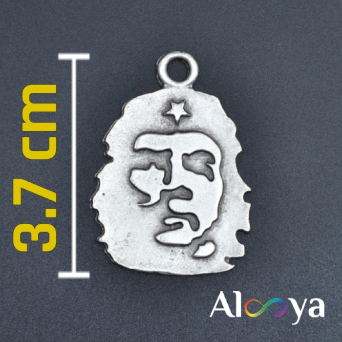 Özgür Che Guevara Kolye Gümüş Kaplama Düz Zincir Kolye