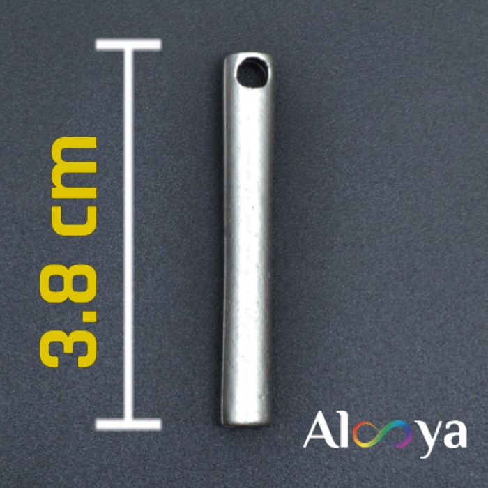 Silindir Çubuk Gümüş Kaplama Düz Zincir Kolye