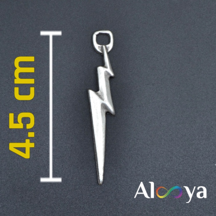 Şimşek - The Flash Gümüş Kaplama Örme Zincir Kolye