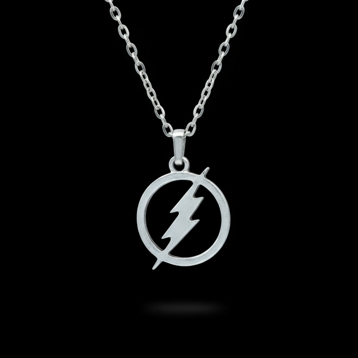 Şimşek - The Flash Gümüş Kaplama Düz Zincir Kolye