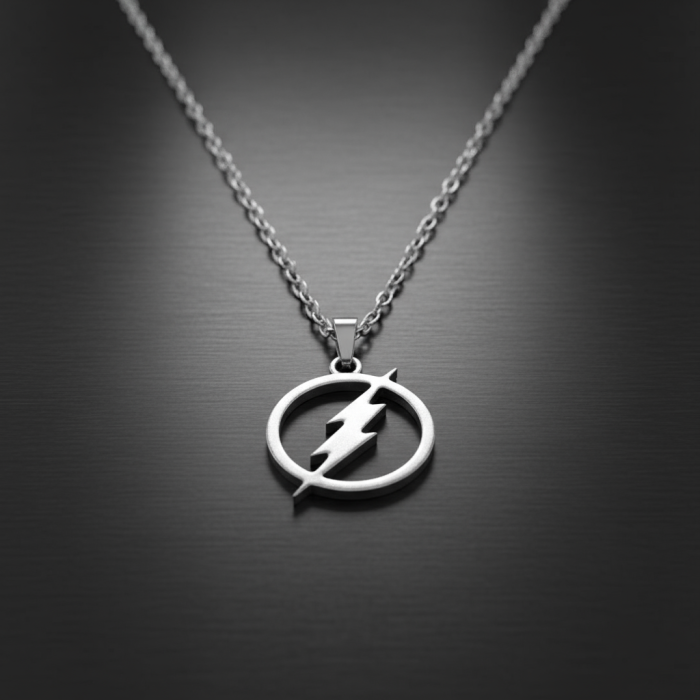 Şimşek - The Flash Gümüş Kaplama Düz Zincir Kolye